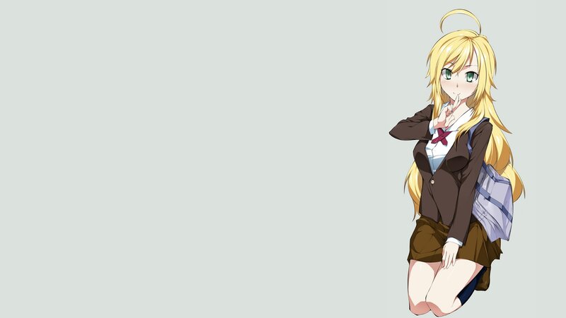 blonde anime girl in school uniform