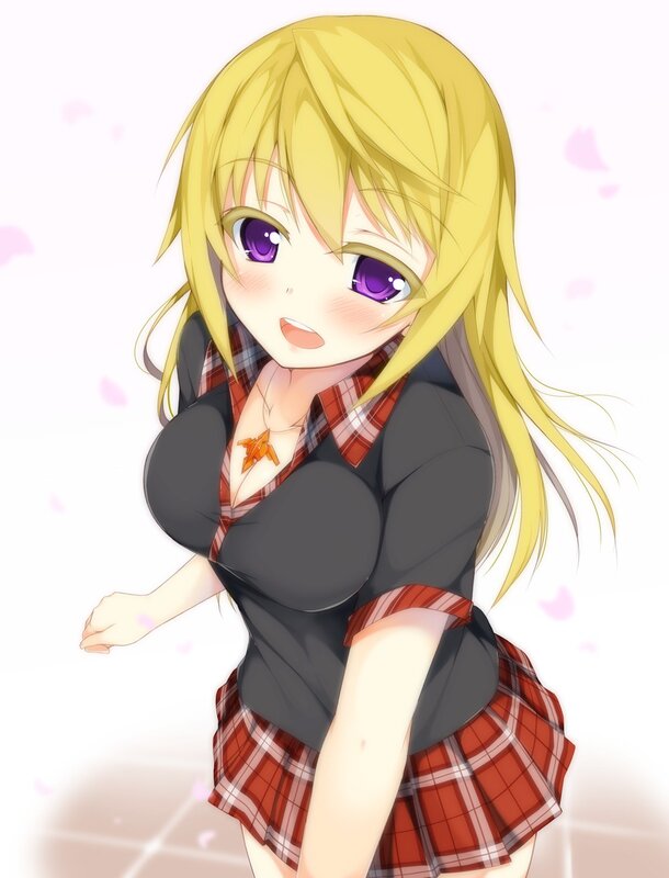 blonde anime girl in school uniform