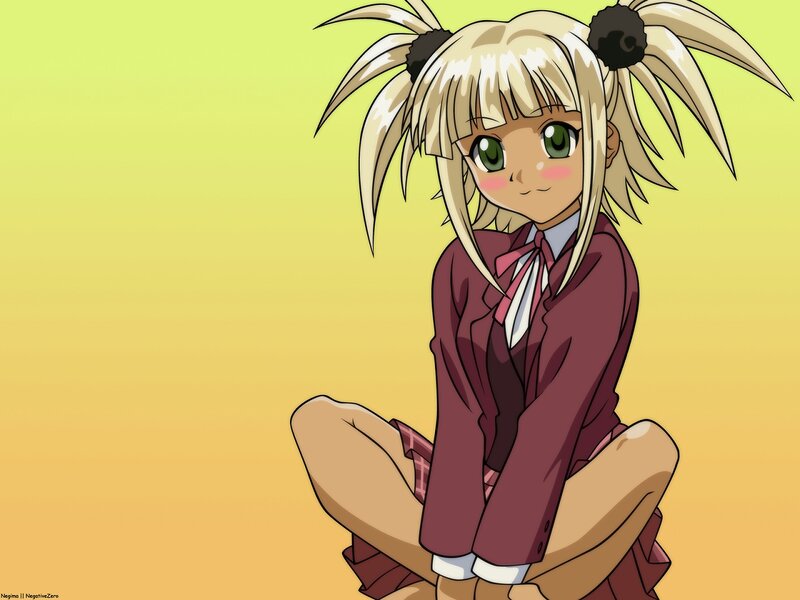 blonde anime girl in school uniform