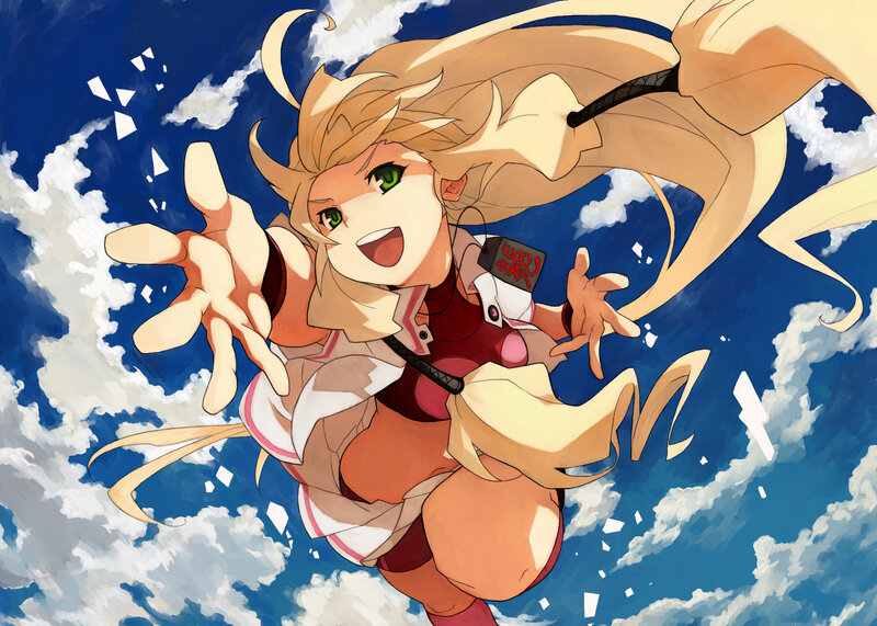 Blonde Anime Girl in Sky