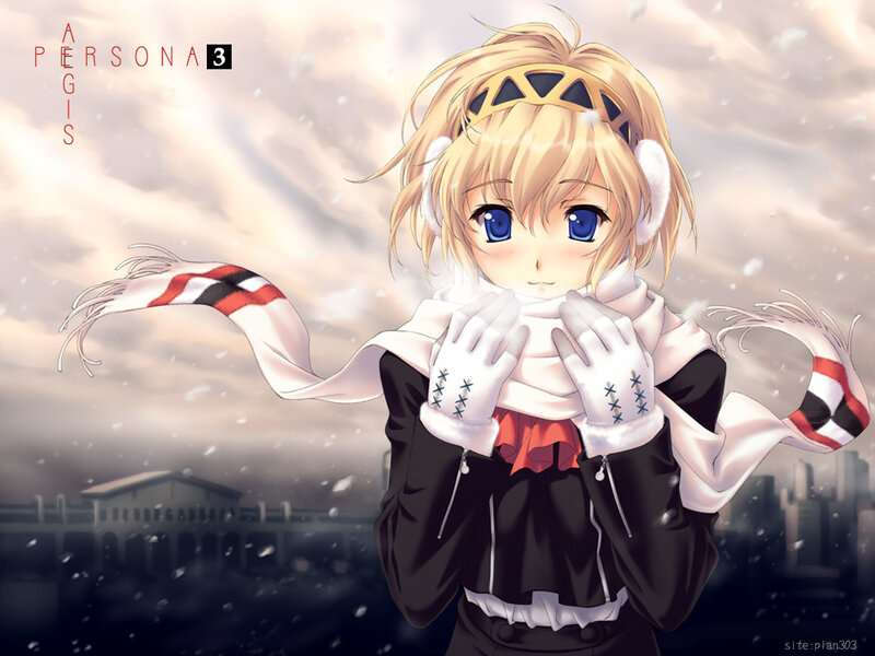 Blonde Anime Girl in Snow