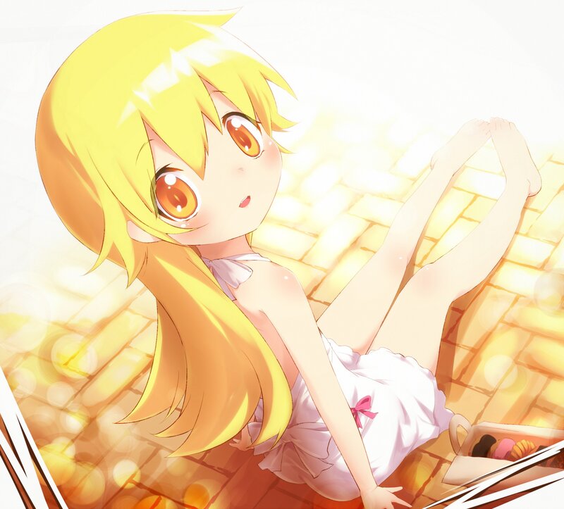 blonde anime girl in sunlight