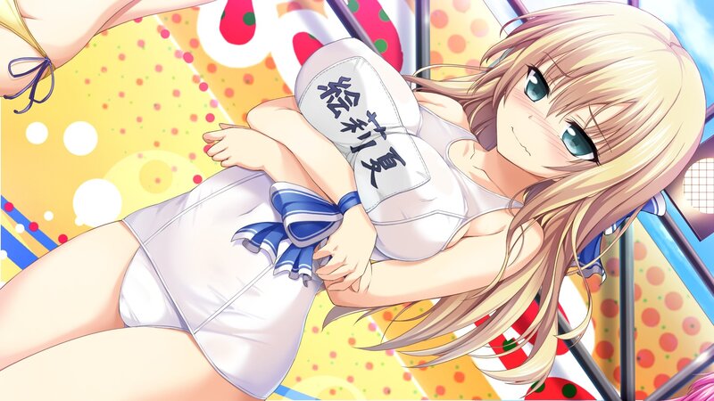 Blonde Anime Girl in Swimsuit — Yellow, Relaxed