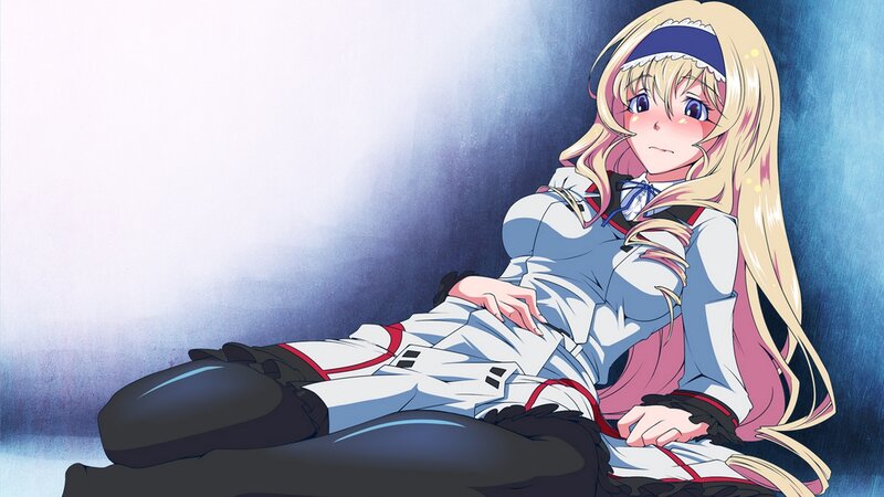 blonde anime girl in uniform