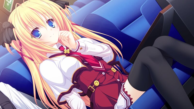 blonde anime girl in uniform
