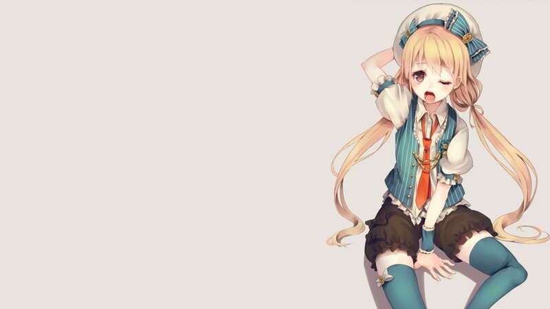 blonde anime girl in uniform