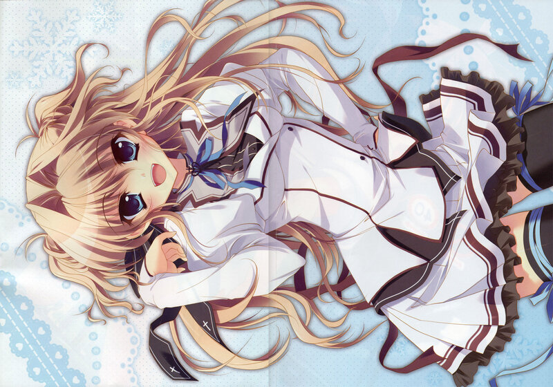 blonde anime girl in uniform
