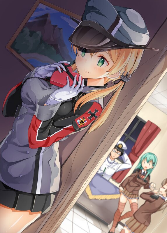 Blonde Anime Girl in Uniform — Gray