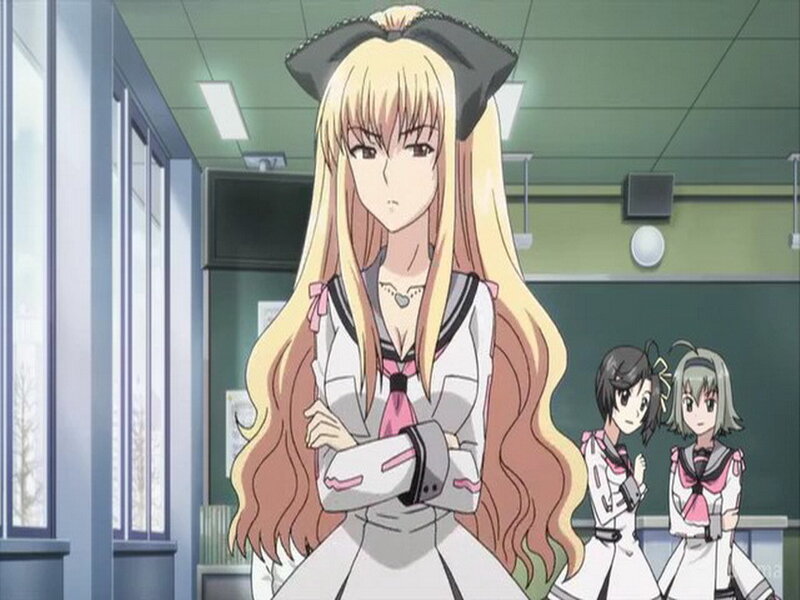 Blonde Anime Girl in Uniform — White