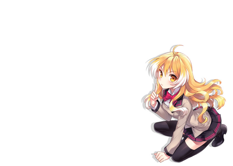 Blonde Anime Girl in Uniform — Yellow