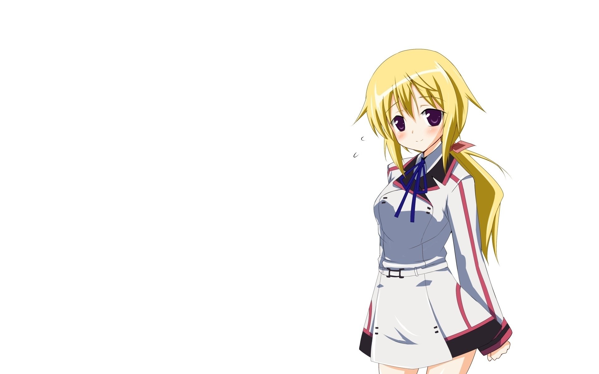 blonde anime girl in uniform