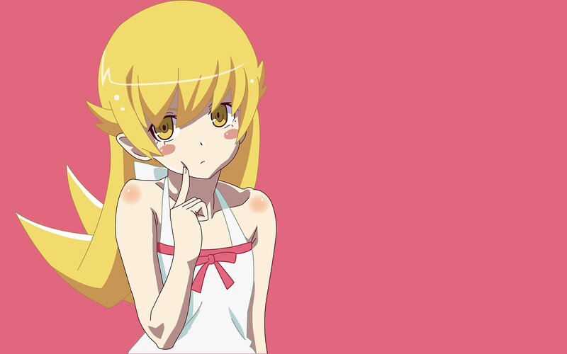 blonde anime girl in white dress