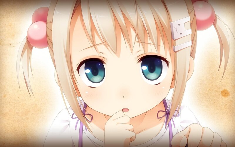 Blonde Anime Girl — Innocent, Blue Eyes, Pigtails