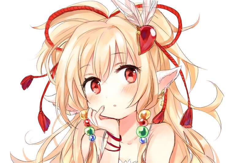 Blonde Anime Girl — Innocent, Red Ribbons