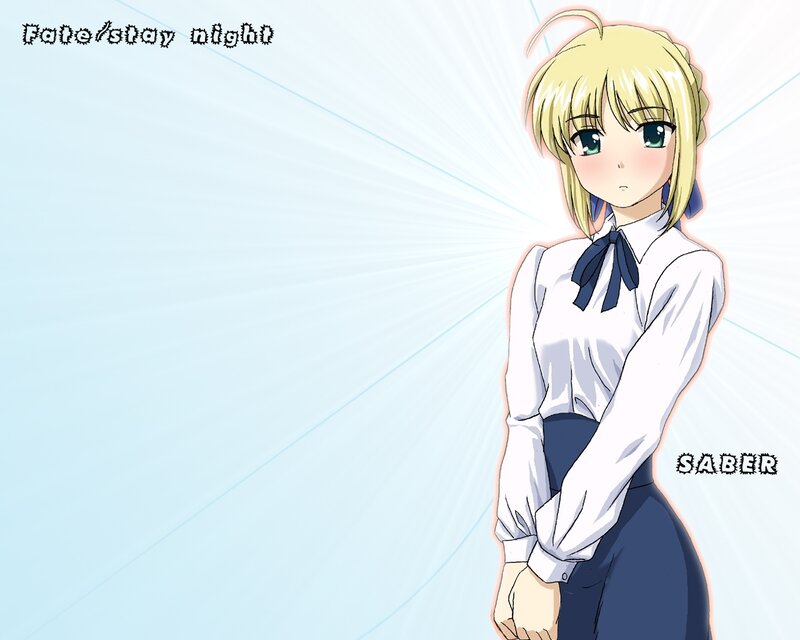Blonde Anime Girl — Light Blue, Calm