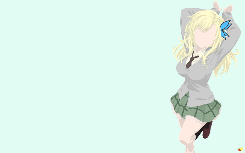 Blonde Anime Girl — Light Blue, Playful