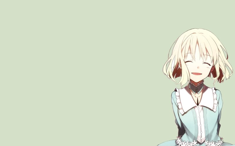 Blonde Anime Girl — Light Green, Calm