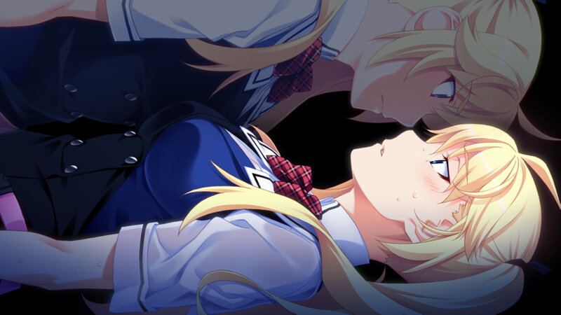 Blonde Anime Girl Lying — Blue, Dramatic