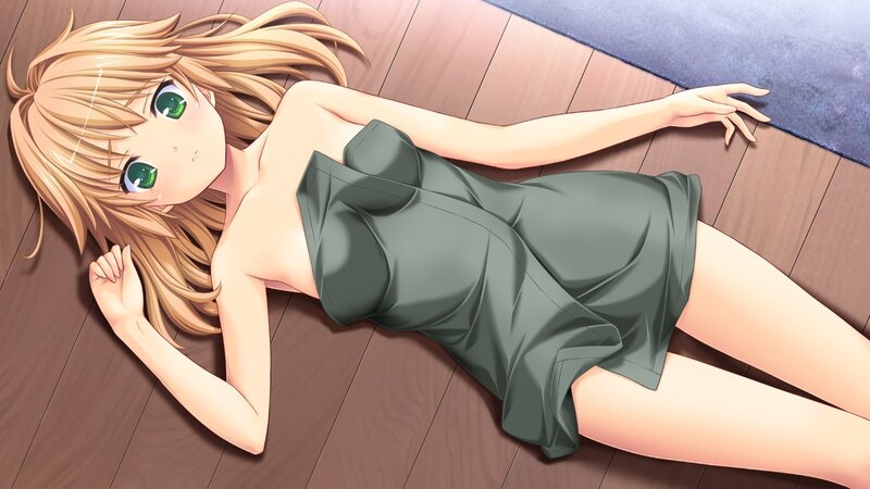 Blonde Anime Girl Lying — Brown