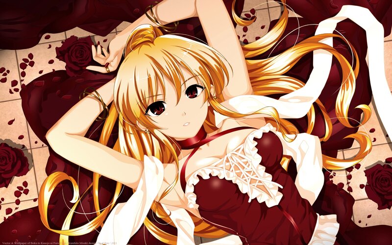 Blonde Anime Girl Lying — Gold