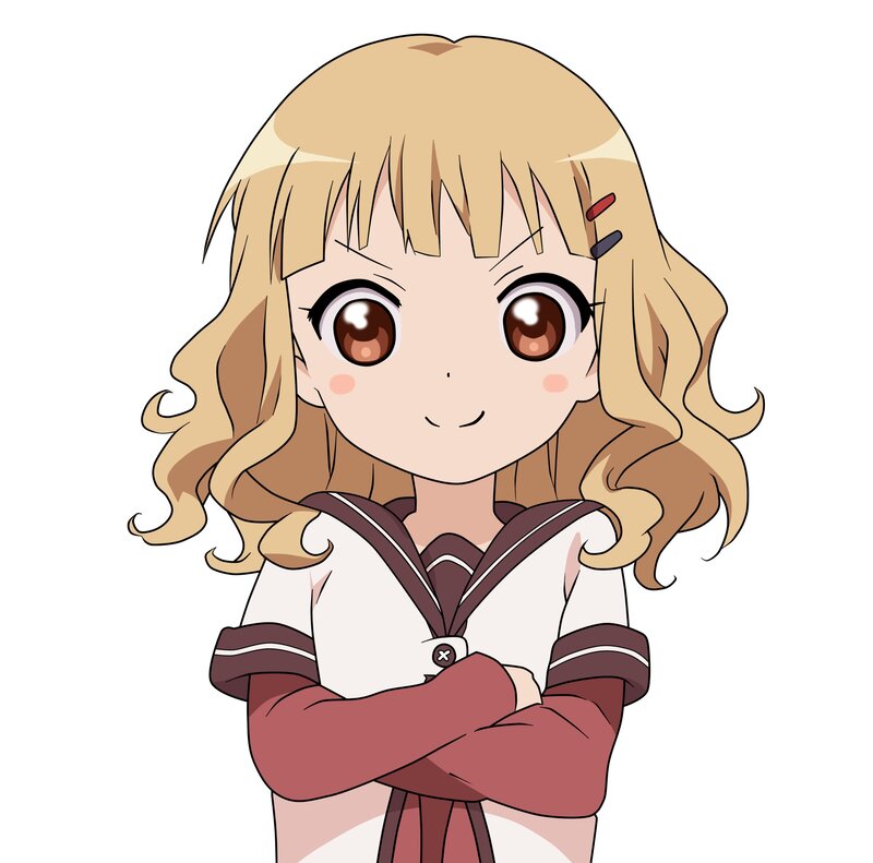 Blonde Anime Girl — Neutral, School Uniform, Crossed Arms