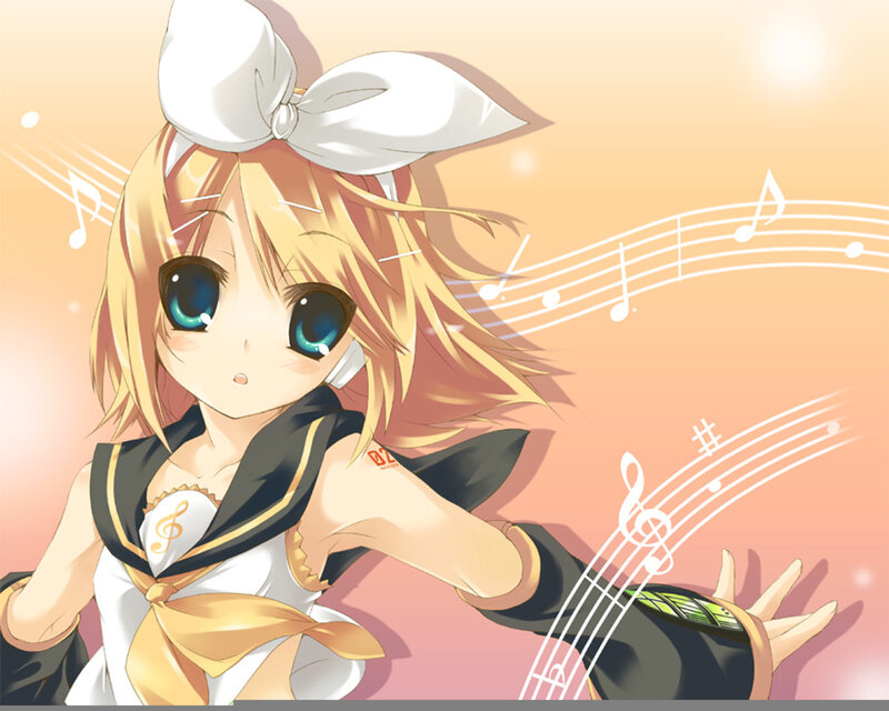 Blonde Anime Girl — Orange, Cheerful, Sunset