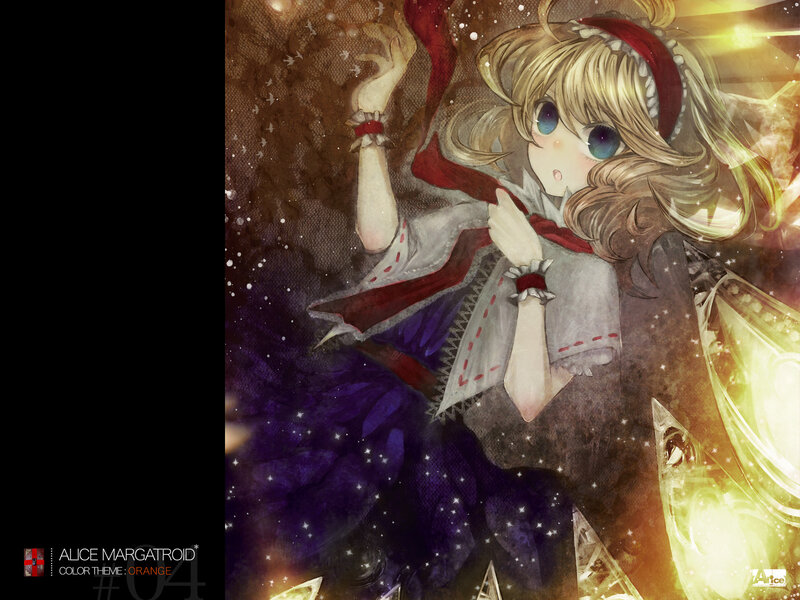 Blonde Anime Girl — Orange, Dramatic, Digital Art