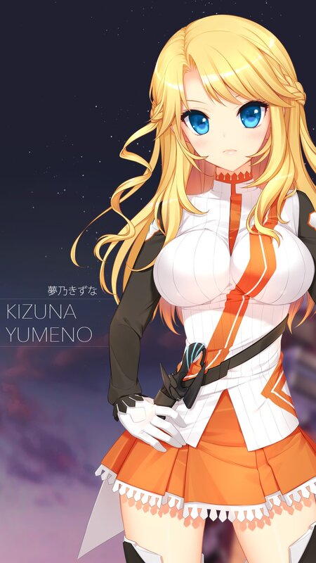 Blonde Anime Girl — Orange, Dramatic, Night