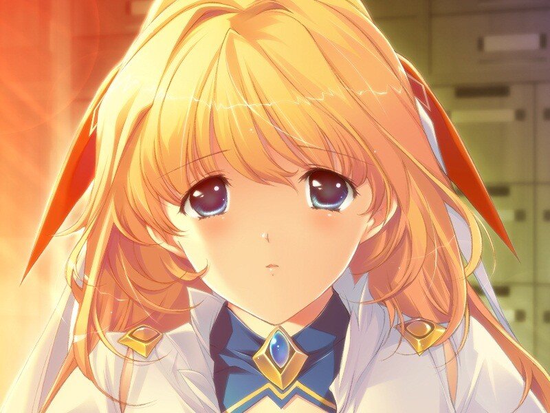 Blonde Anime Girl — Orange, Dramatic, Uniform