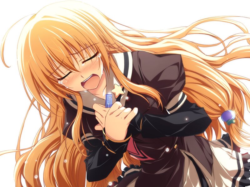 Blonde Anime Girl — Orange, Emotional