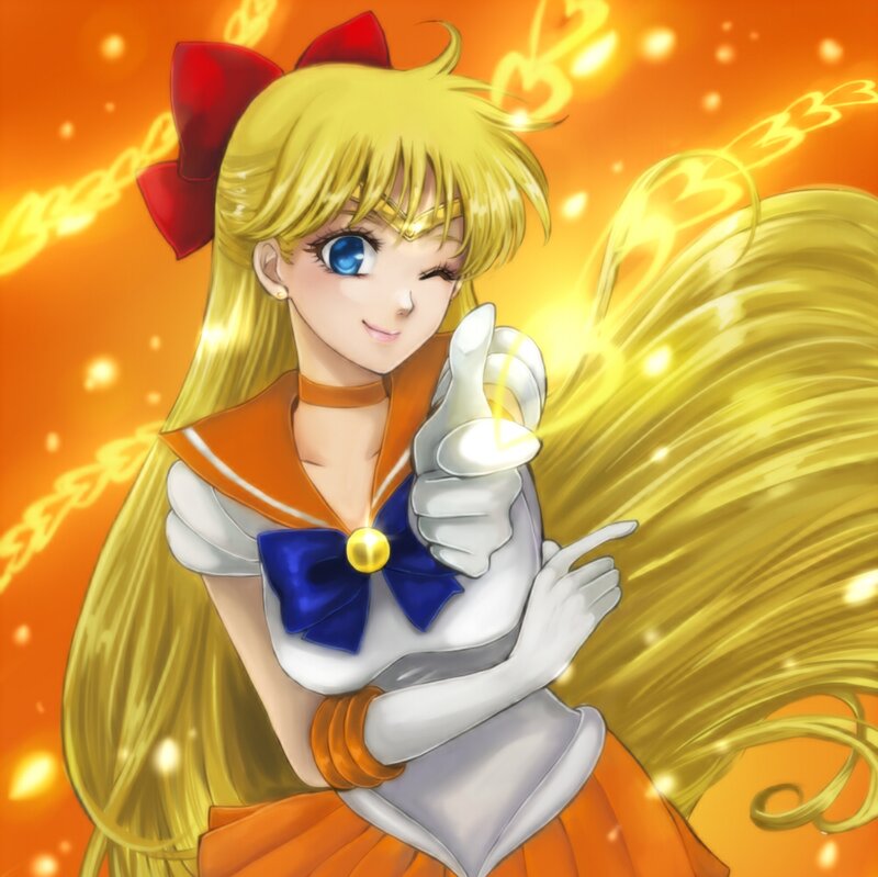 Blonde Anime Girl — Orange, Energetic