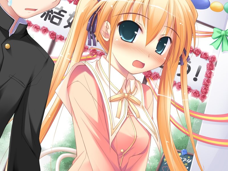 Blonde Anime Girl — Orange, Festive