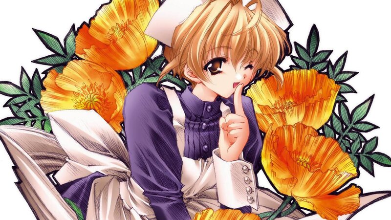 Blonde Anime Girl — Orange, Playful, Manga