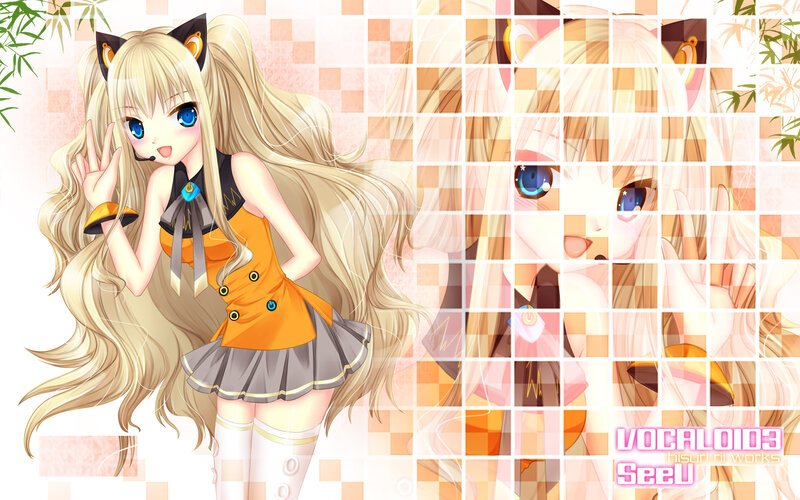 Blonde Anime Girl — Orange, Playful