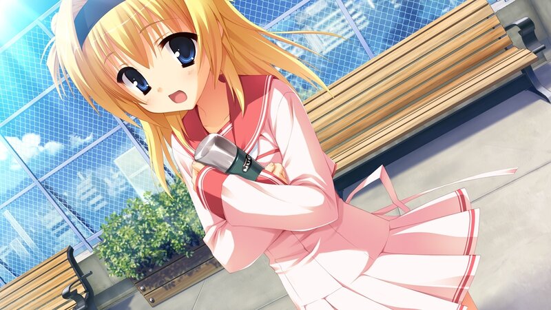 Blonde Anime Girl — Pink, Bright, Cheerful