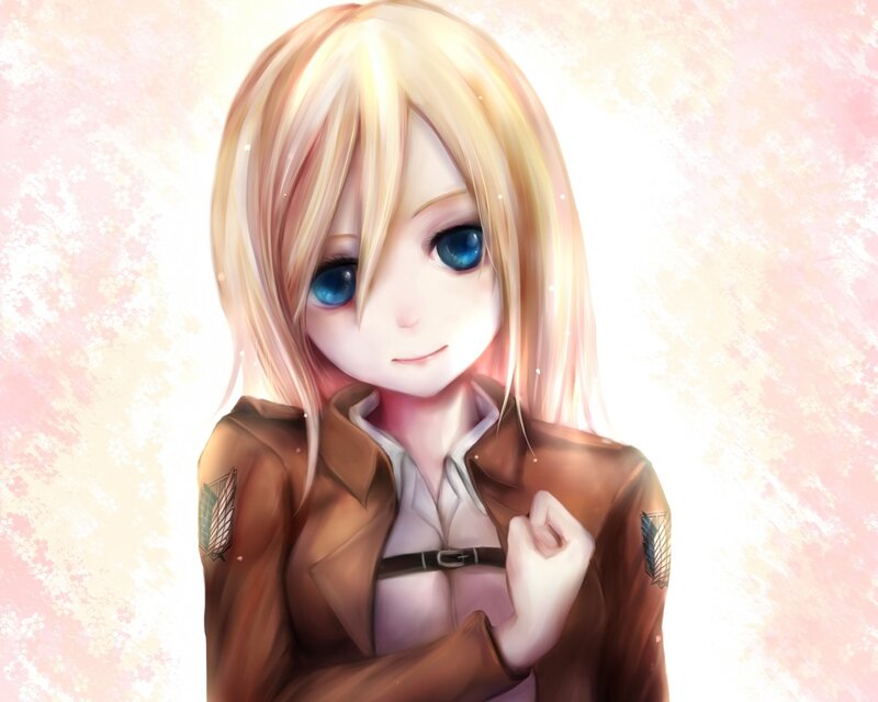 Blonde Anime Girl — Pink, Calm, Blue Eyes