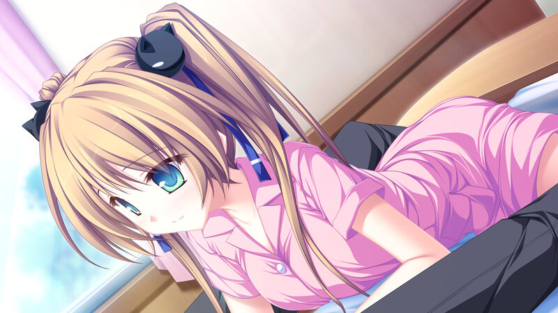 Blonde Anime Girl — Pink, Calm, Morning