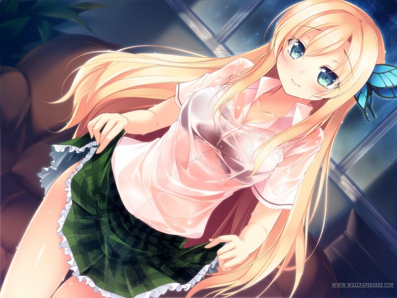 Blonde Anime Girl — Pink, Calm, Night