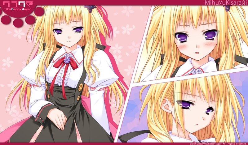 Blonde Anime Girl — Pink, Calm, Spring
