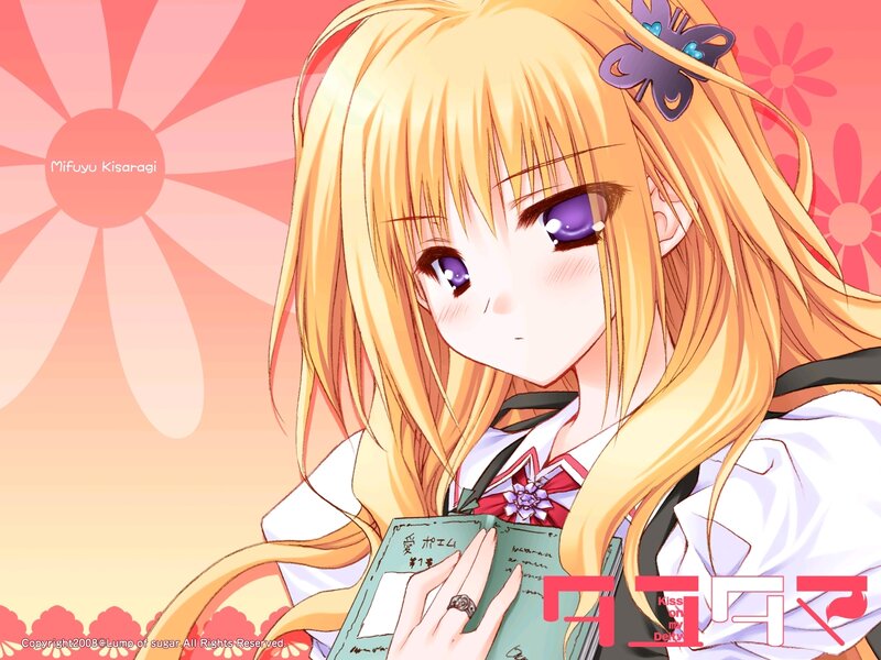Blonde Anime Girl — Pink, Calm, Sunset