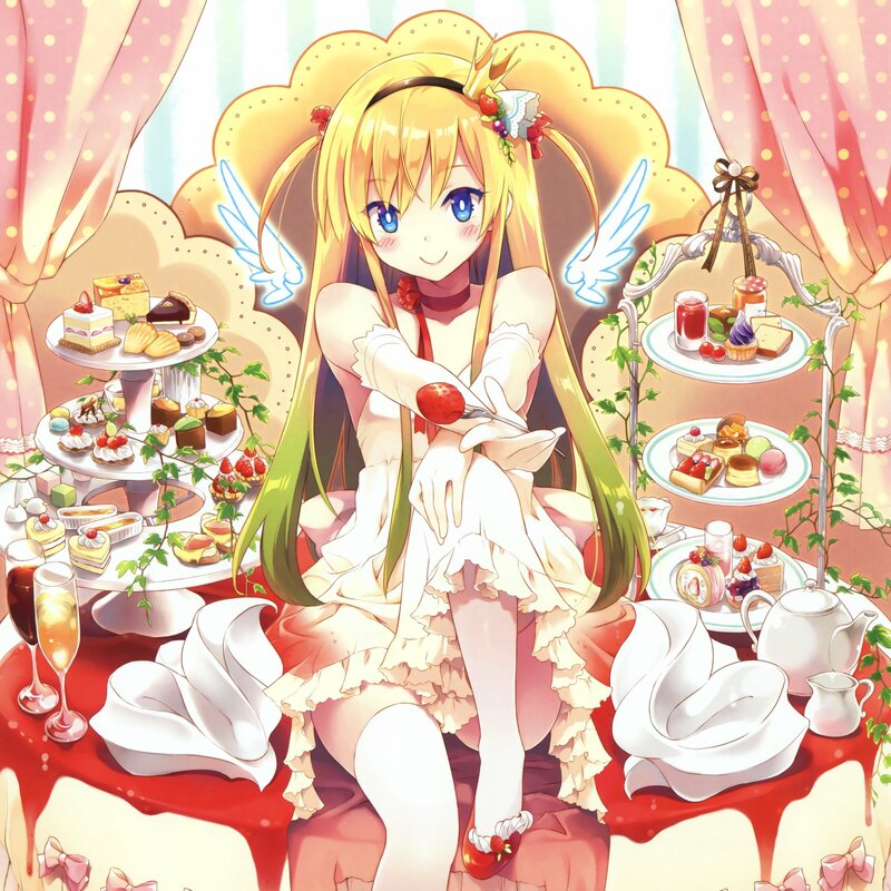 Blonde Anime Girl — Pink, Cheerful, Afternoon