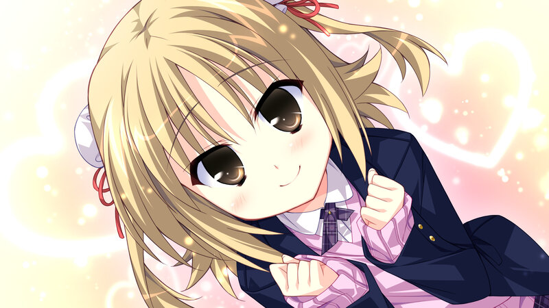 Blonde Anime Girl — Pink, Cheerful, Bright