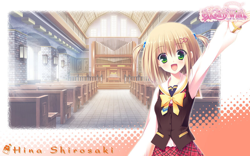 Blonde Anime Girl — Pink, Cheerful, Church