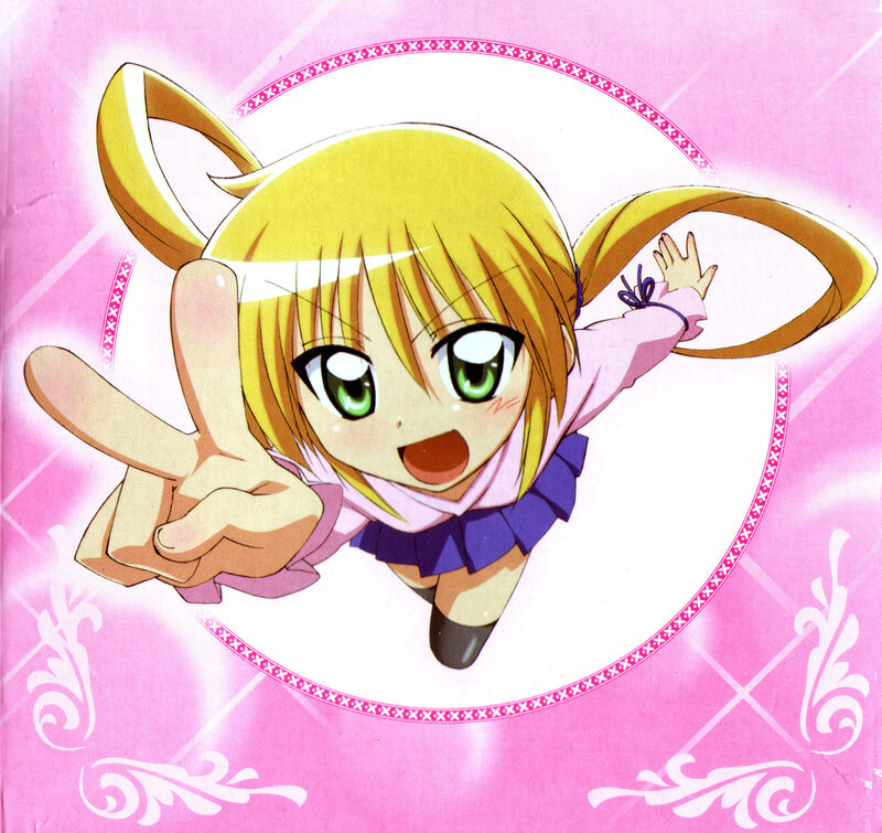 Blonde Anime Girl — Pink, Cheerful, Green Eyes
