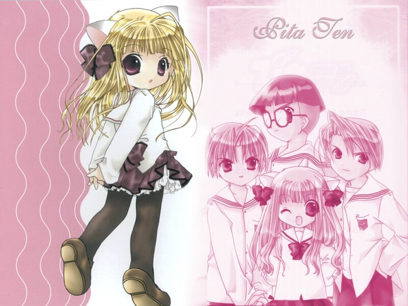 Blonde Anime Girl — Pink, Cheerful, School Uniform, Cat Ears
