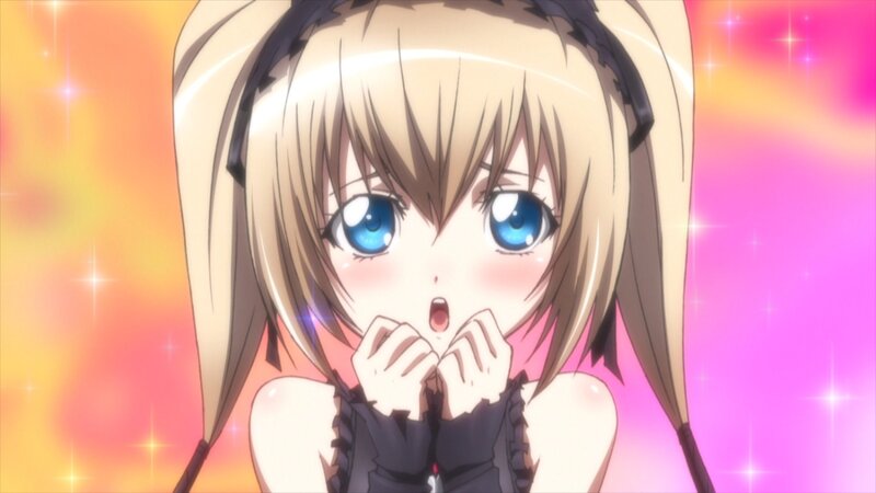 Blonde Anime Girl — Pink, Dramatic, Blue Eyes