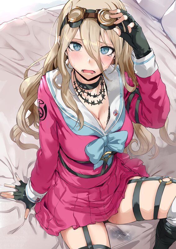 Blonde Anime Girl — Pink, Dramatic, Goggles
