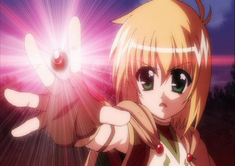 Blonde Anime Girl — Pink, Dramatic, Night, Hand