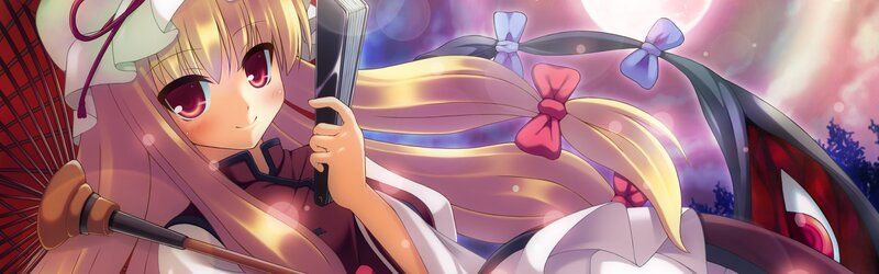 Blonde Anime Girl — Pink, Dramatic, Night, Umbrella