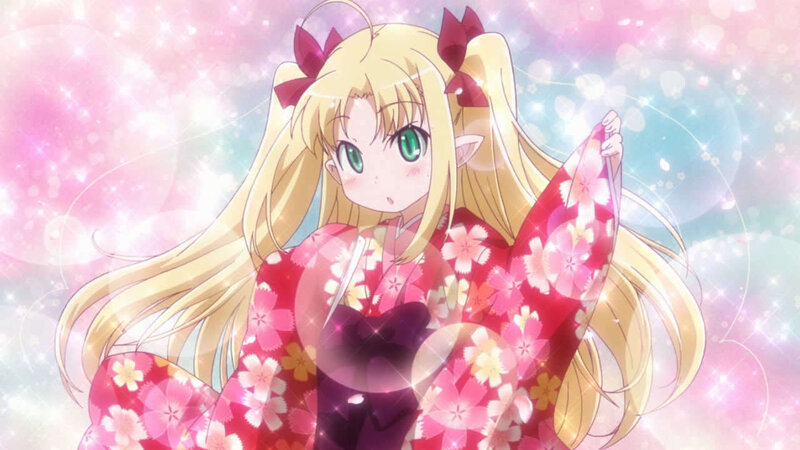 Blonde Anime Girl — Pink, Dreamy, Kimono